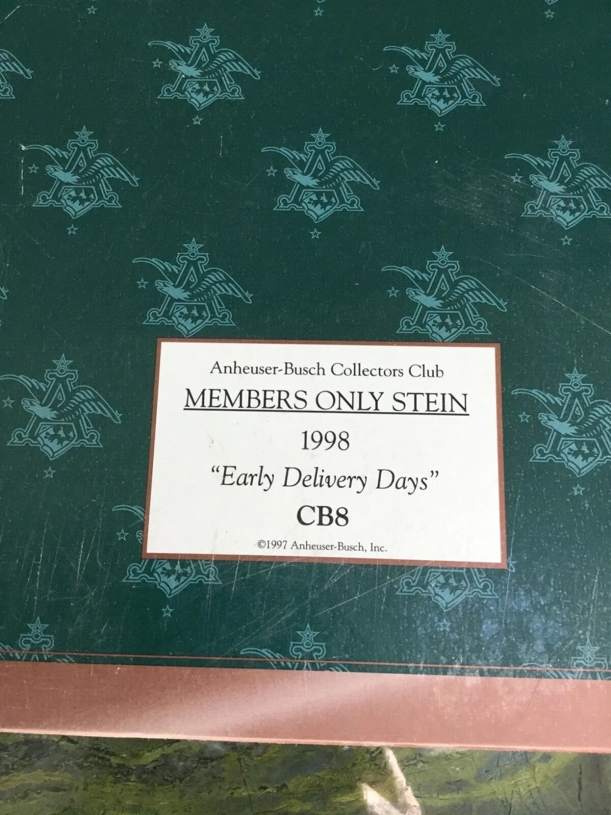 The 1998 Anheuser Busch Collectors Club Members Only Stein "Early Delivery Days" 2